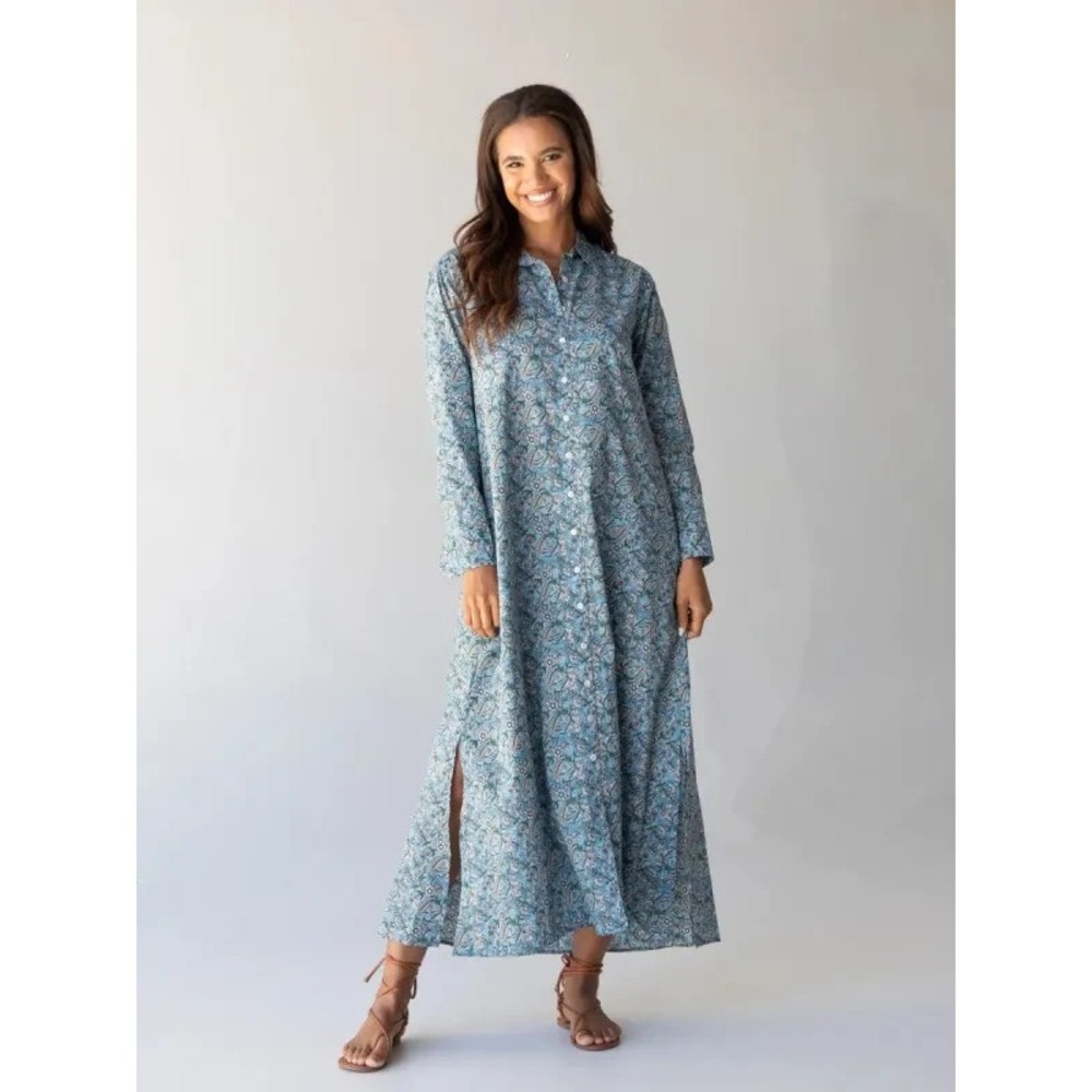 NWT Natural Life Drew Floral Maxi Boho Shirt Dress LS Button-Up Modest XS / S - Picture 16 of 16